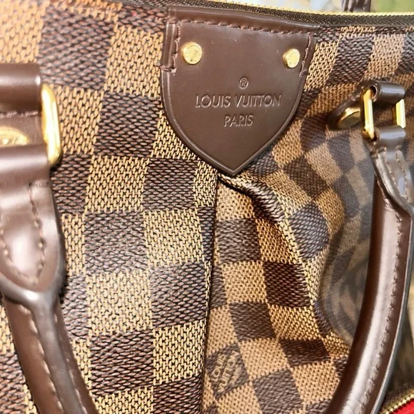 LOUIS VUITTON Damier Ebene Siena Tote & Matching Wallet Set Women's Purse - Picture 3 of 17